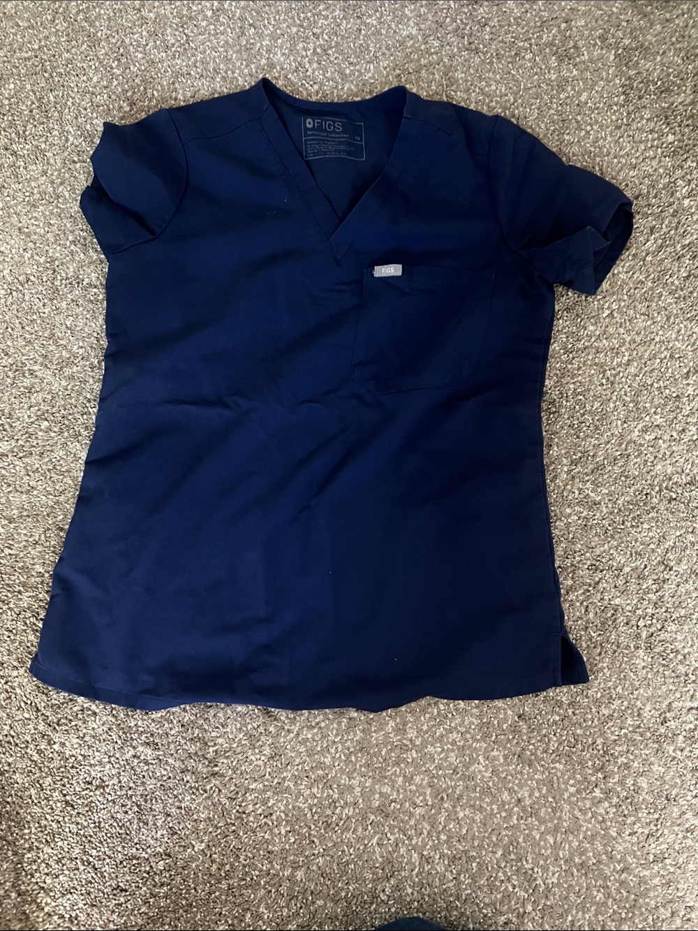 Figs Navy V-Neck Medical Top